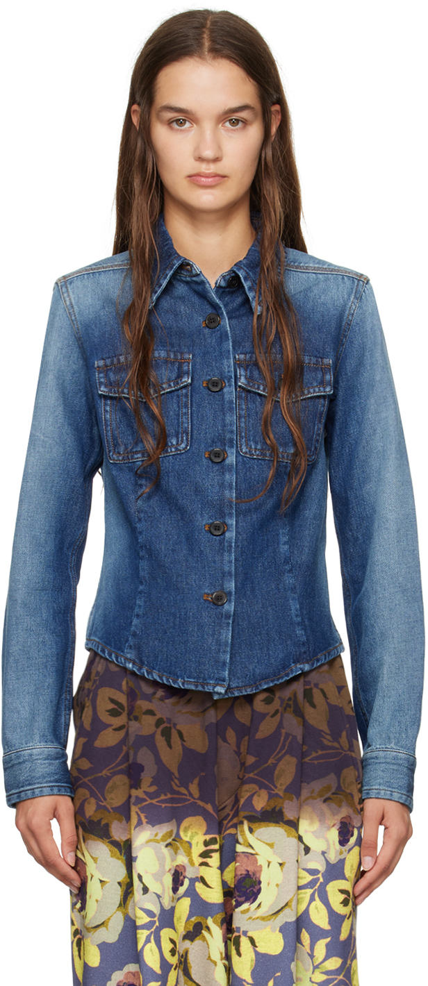 Indigo Faded Denim Shirt