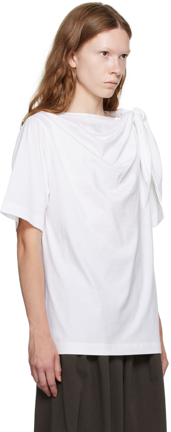 Shop Dries Van Noten White Knotted T-shirt