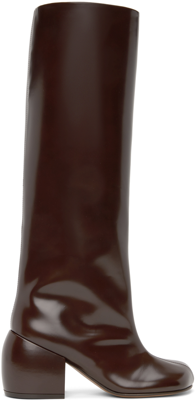 Brown Polished Tall Boots