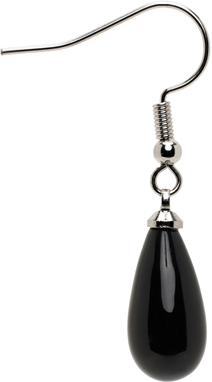 Dries Van Noten Black Drop Single Earring In 900 Black