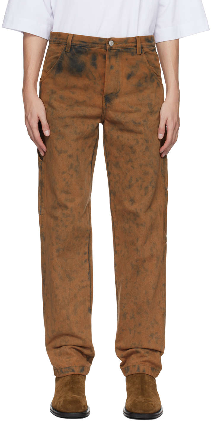 Brown & Gray Tie-Dye Jeans