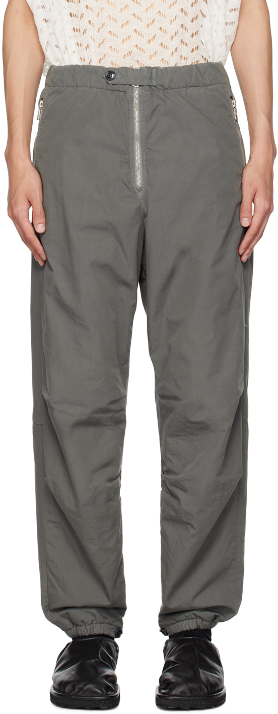 Dries Van Noten Grey Elasticized Trousers In 802 Grey