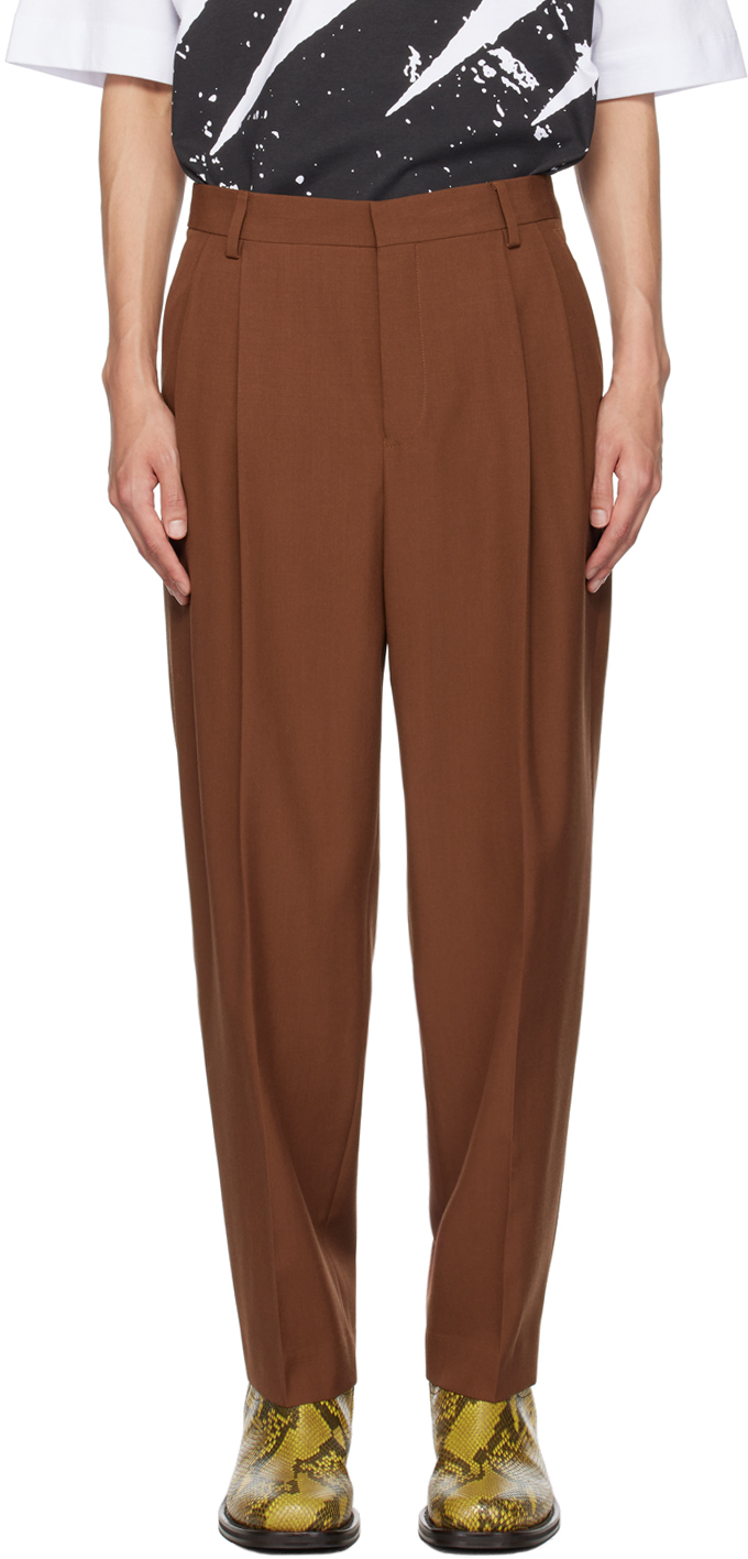 Brown Creased Trousers