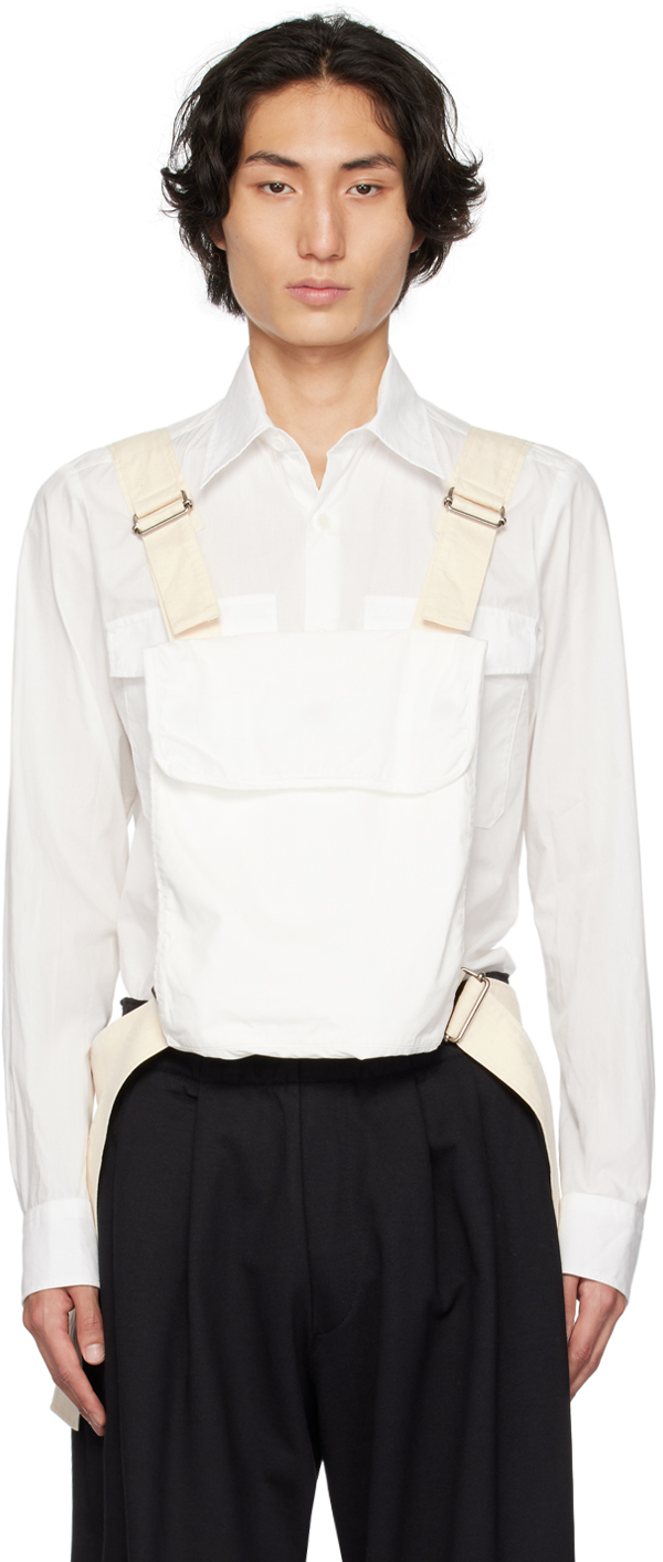 Dries Van Noten White Utility Shirt In 8 Off White