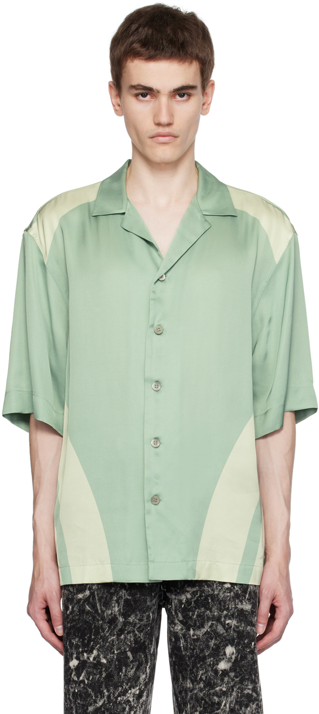 Dries Van Noten: Green Printed Shirt | SSENSE UK