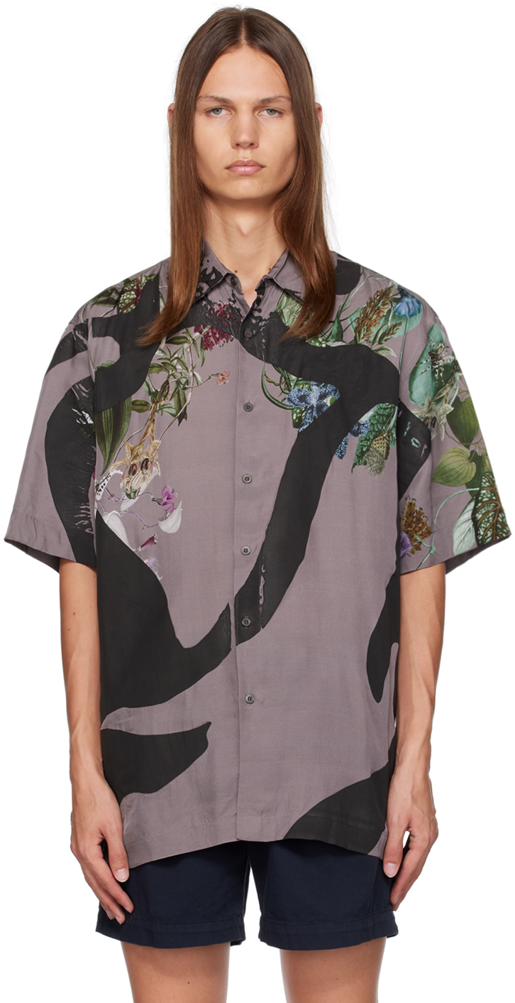 Dries Van Noten: Purple Printed Shirt | SSENSE Canada