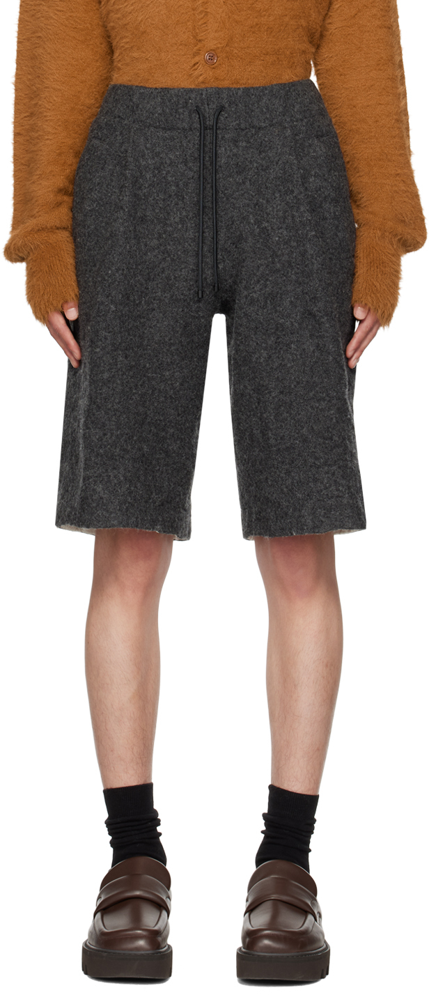 Dries Van Noten: Gray Pleated Shorts | SSENSE