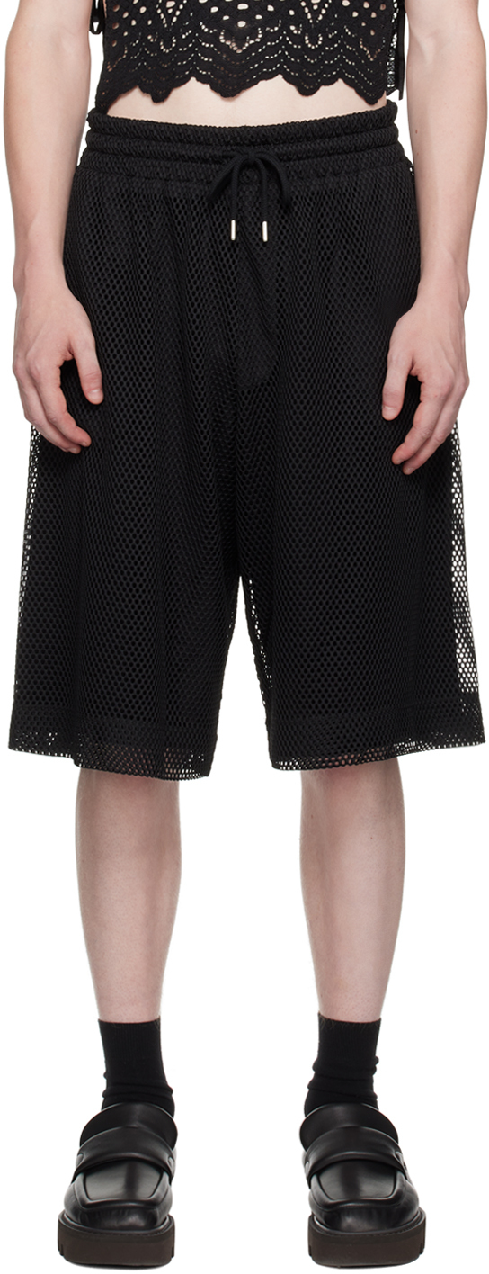DRIES VAN NOTEN ブラック パネルコットンショートパンツ Mサイズ DRIES VAN NOTEN ブラック パネルコットンショートパンツ Mサイズ