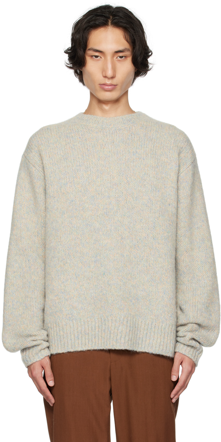 Shop Dries Van Noten Blue Crewneck Sweater In 514 Light Blue