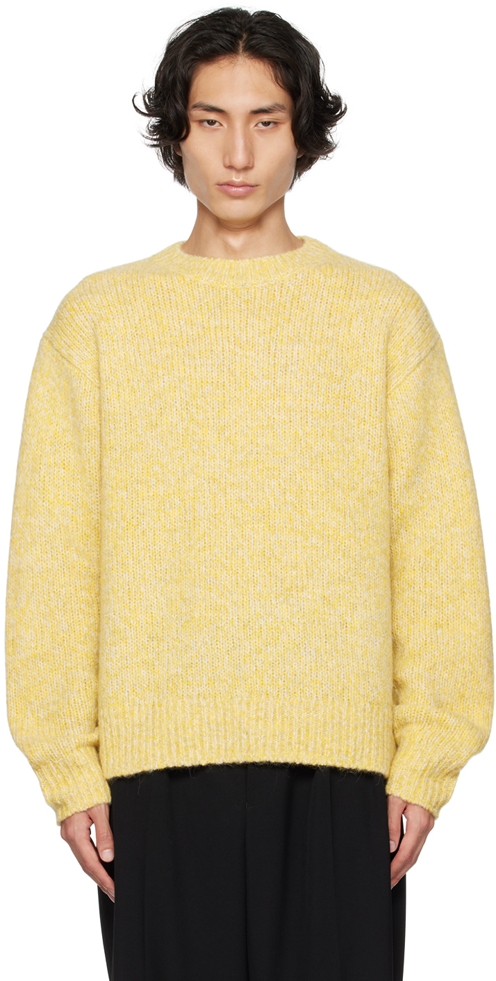 Shop Dries Van Noten Yellow Crewneck Sweater In 202 Yellow