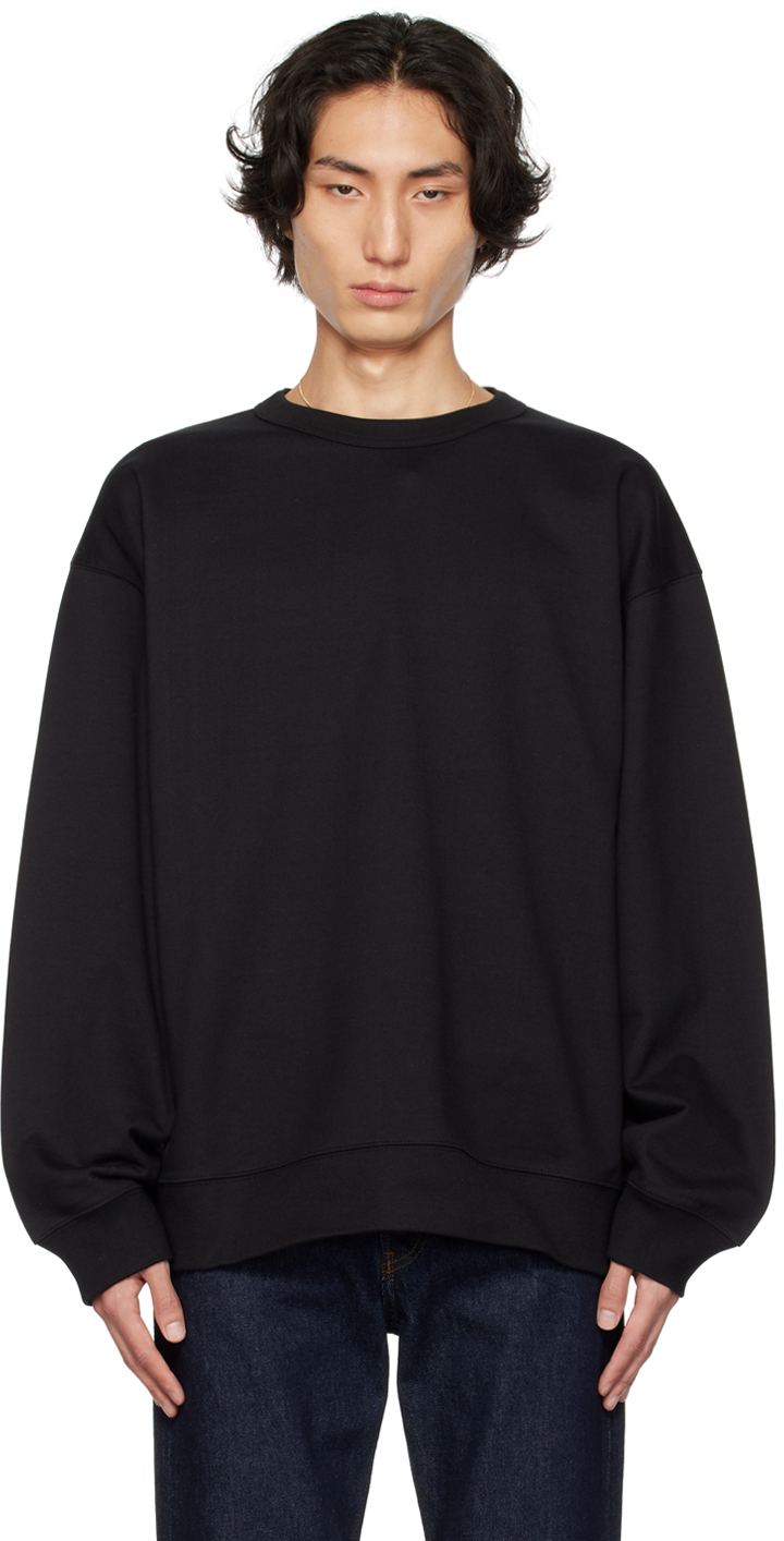 Dries Van Noten Black Crewneck Sweatshirt In 900 Black