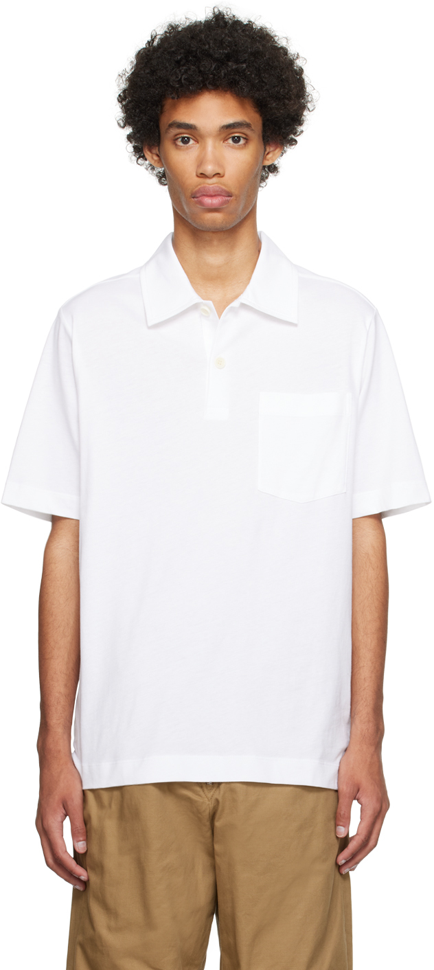 Dries Van Noten White Buttoned Polo In 1 White