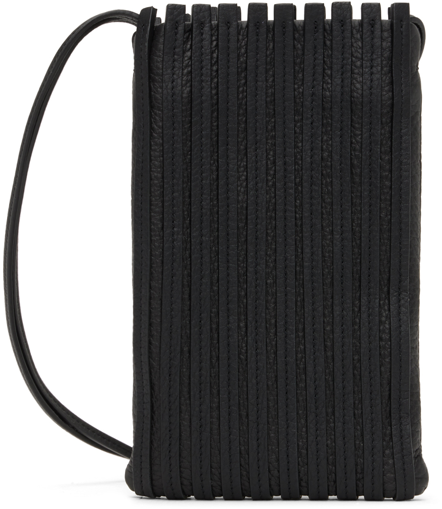 The Row Black Bourse Phone Pouch In Black Pld