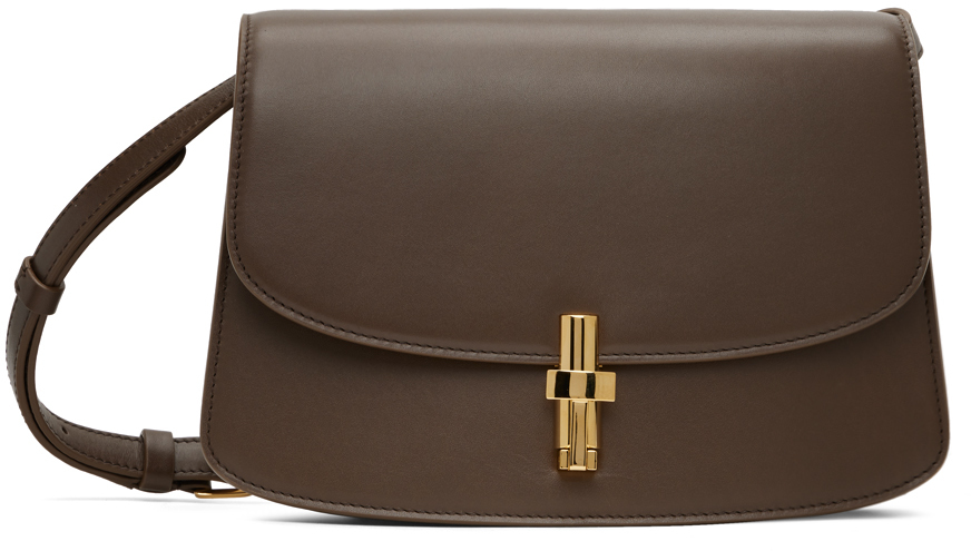 The Row Tasca Zip Crossbody Bag In Calf Leather in Black