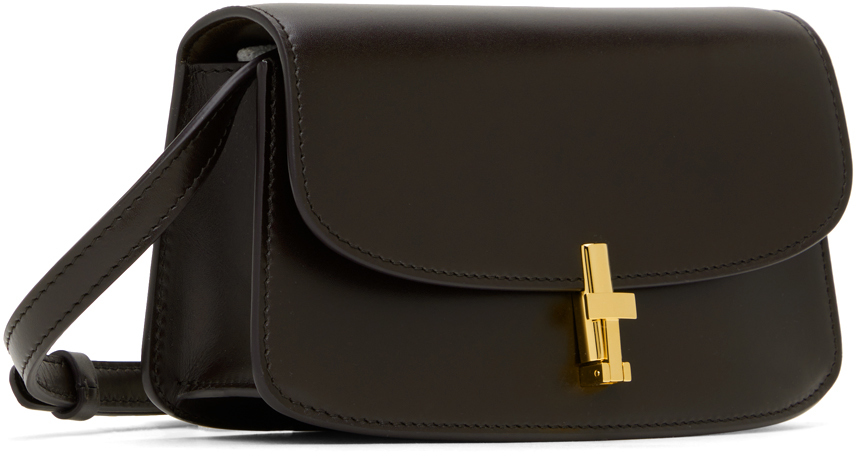 The Row Brown E/w Sofia Bag In Dark Brown Shg