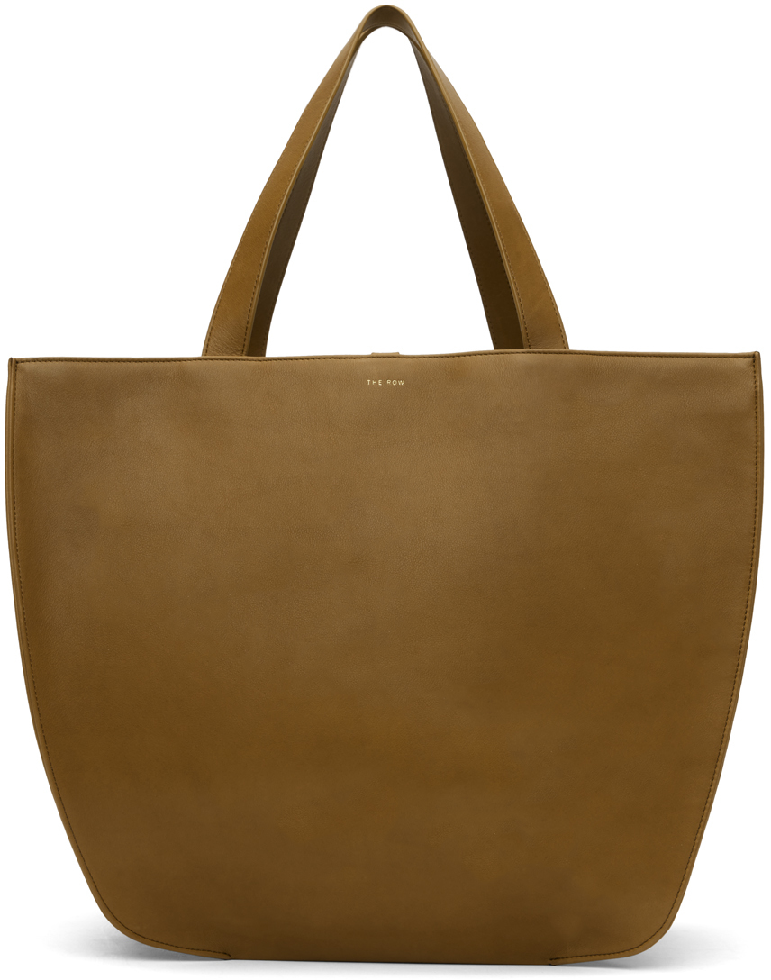 The Row Graham Tote Bag In Saddle Leather In Mushg Muschio Shg
