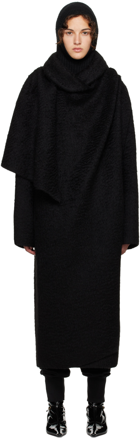 The Row Wool-alpaca Orlando Wrap Coat In Black