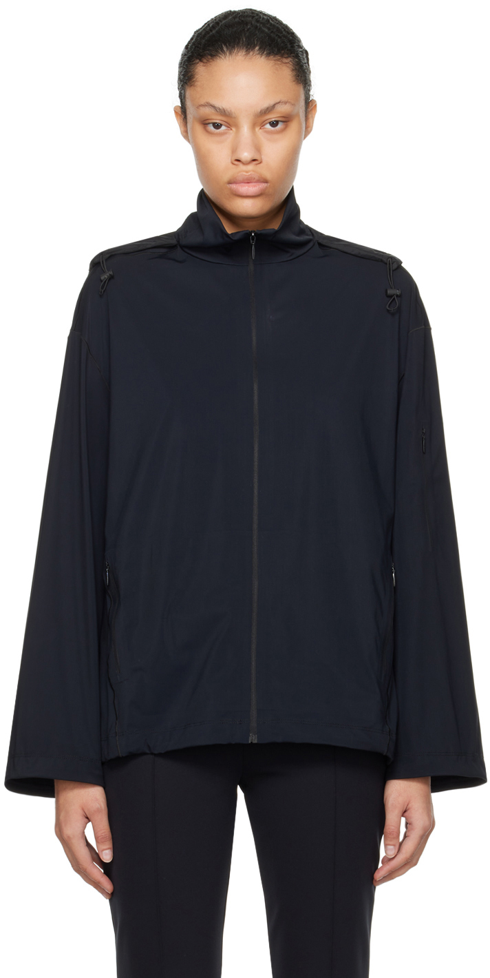 The Row Tamari Hooded Jersey Jacket In Black