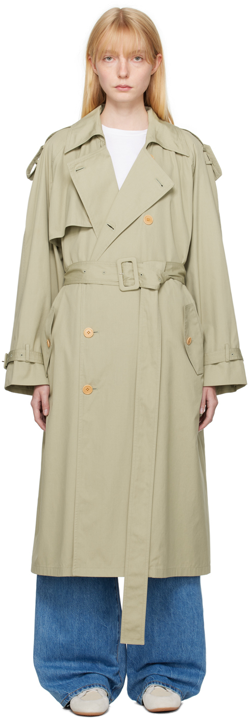 Shop The Row Green June Trench Coat In Sage