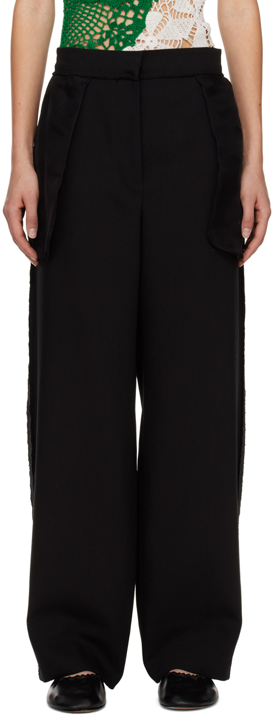 The Row Frayed-edge Panelled Trousers In Black