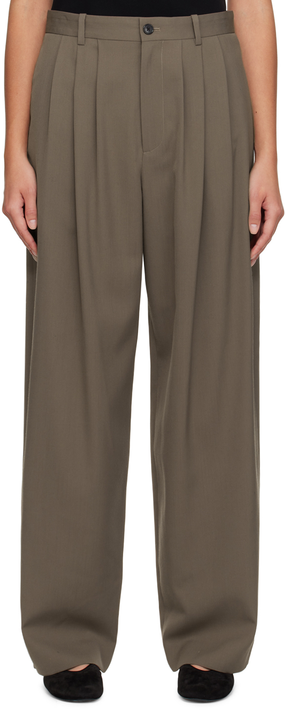 The Row Taupe Rufos Trousers SSENSE UK