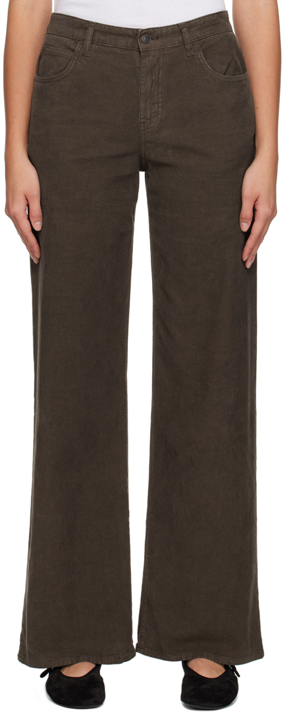The Row Brown Eglitta Trousers In Taupe