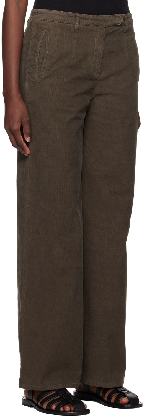 The Row Brown Banew Trousers In Taupe