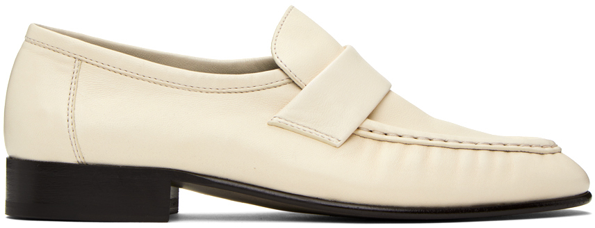 The Row Off-white Soft Loafers In Ivory
