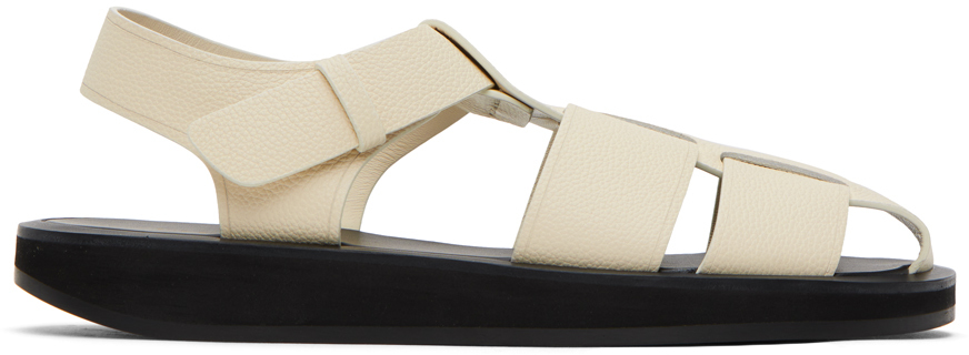 The Row Off-white Fisherman Sandals In Ivory