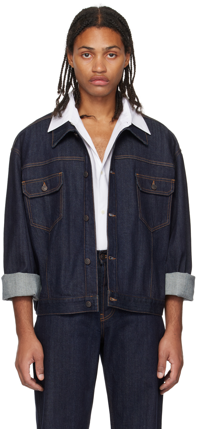 The Row Orson Selvedge Denim Jacket In Blue