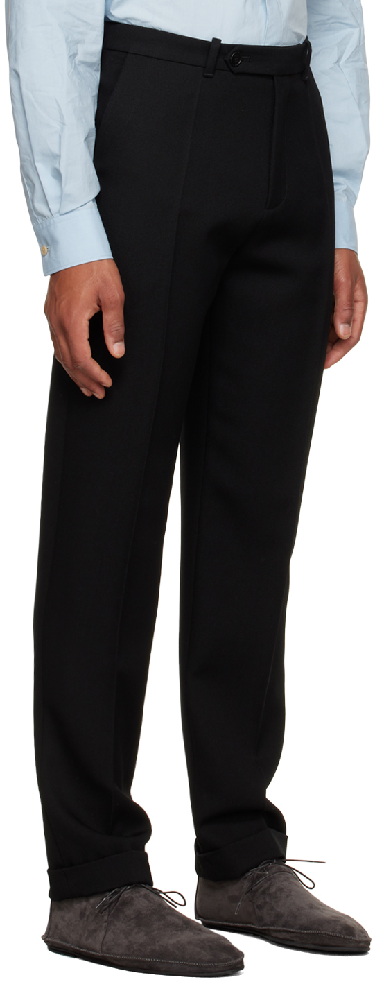 The Row Black Seth Trousers In Black