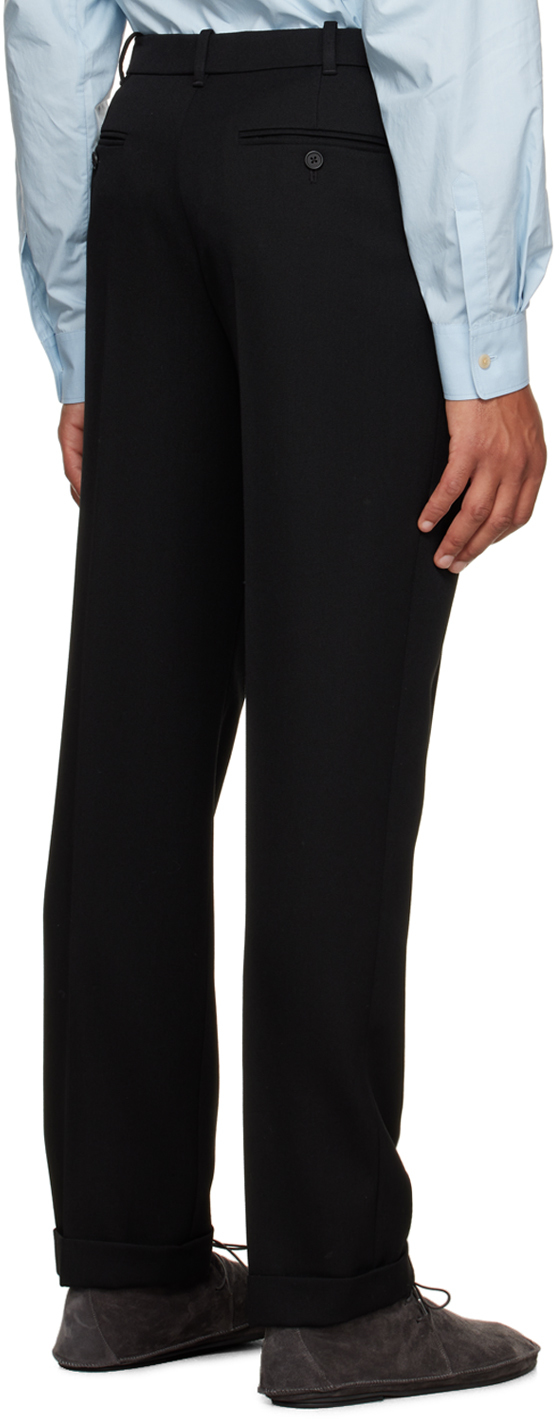 The Row Black Seth Trousers In Black