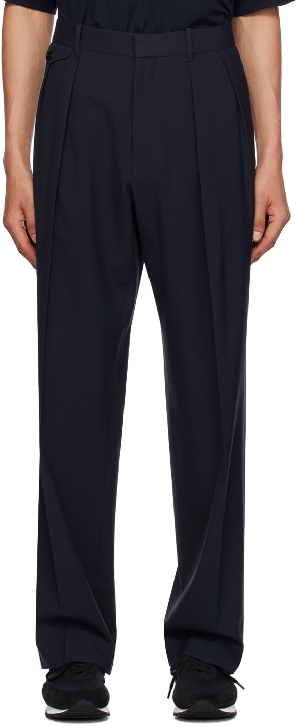 The Row Navy Marcello Trousers