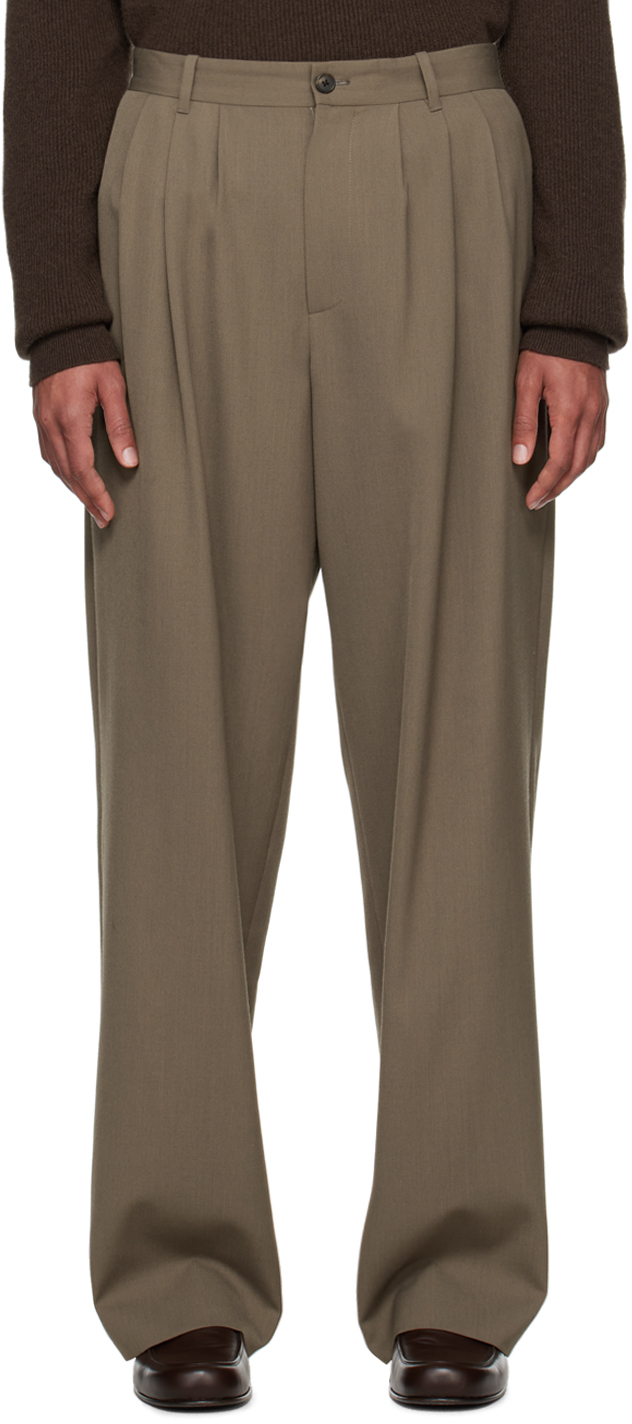 The Row: Taupe Rufus Trousers | SSENSE