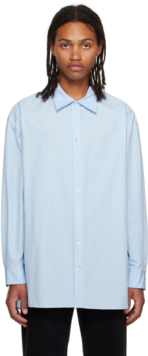 The Row Lukre Cotton-poplin Shirt In Powder Blue