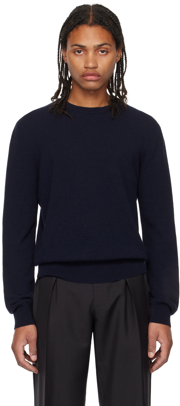 The Row: Navy Benji Sweater | SSENSE