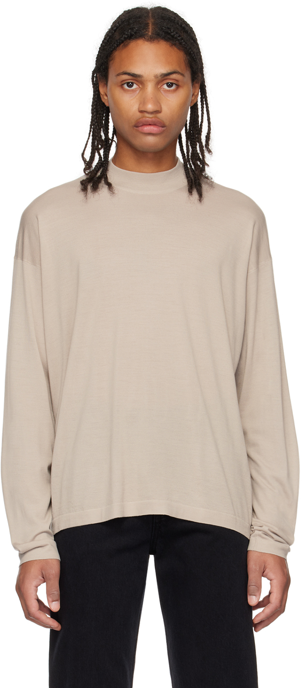 The Row: Taupe Delsie Long Sleeve T-Shirt | SSENSE Canada