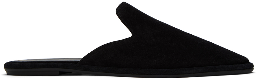 Shop The Row Black Roger Slippers