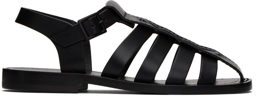 The Row Black Pablo Sandals