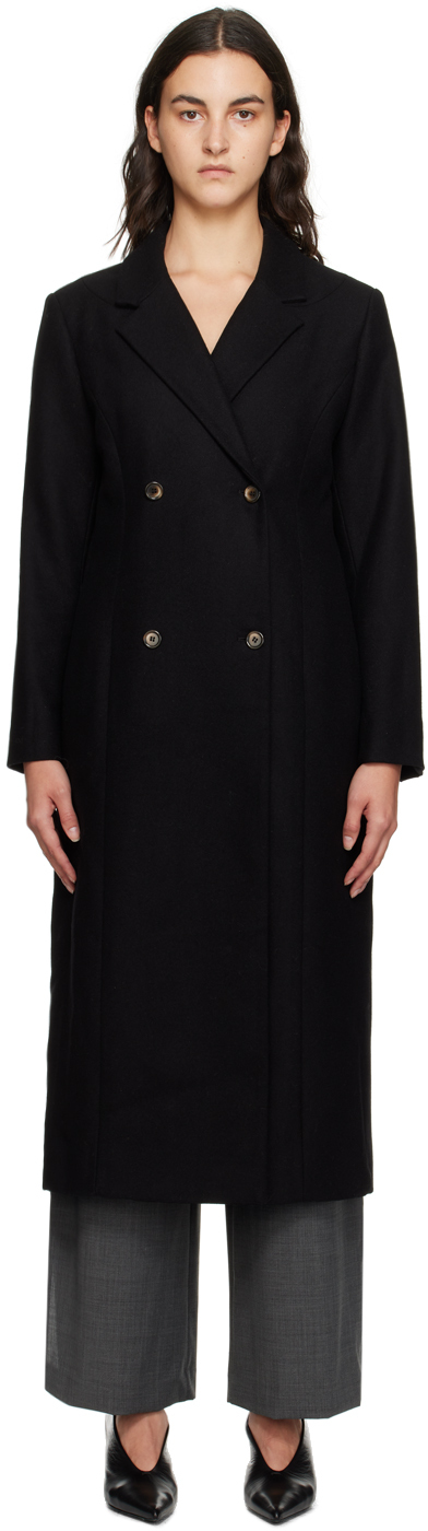 The Garment Black Manhattan Coat In Black 050