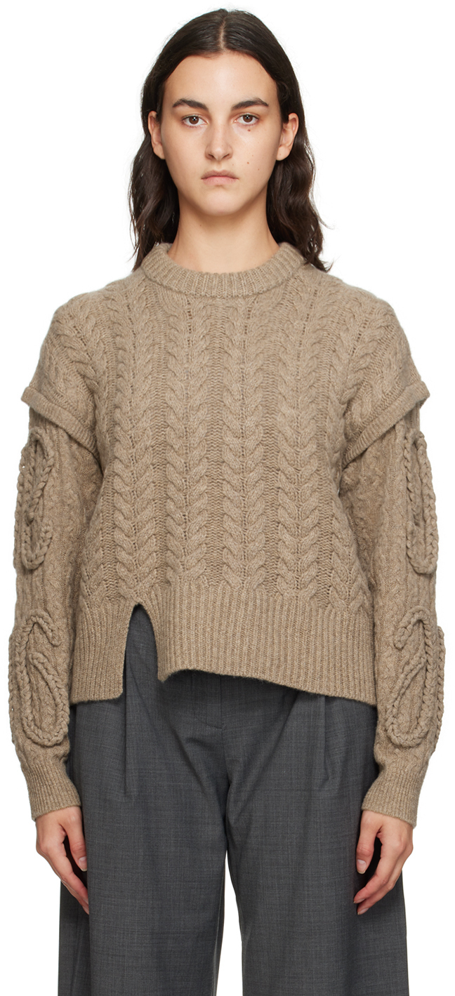 Shop The Garment Brown Canada Cable Braided Sweater In Hazelnut 515
