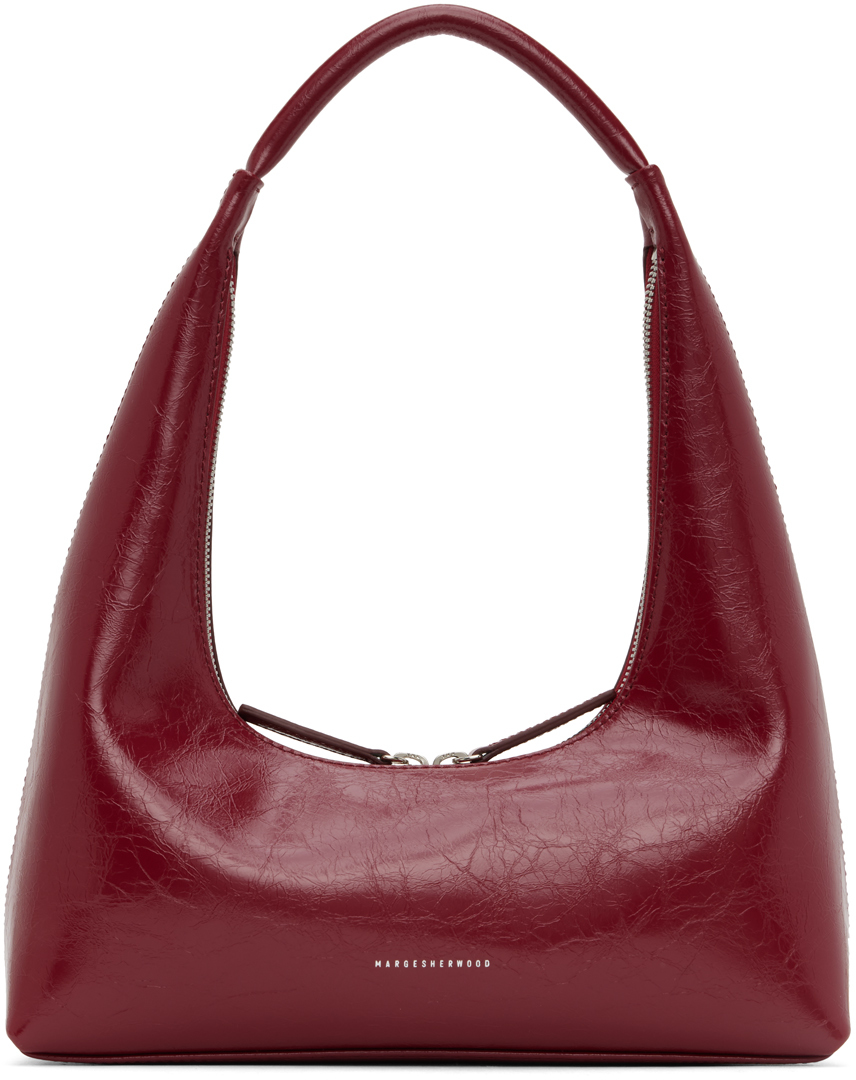 Marge Sherwood: Red Crinkled Shoulder Bag