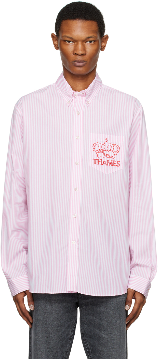 Thames MMXX.: Pink & White Marco P.G. Shirt | SSENSE
