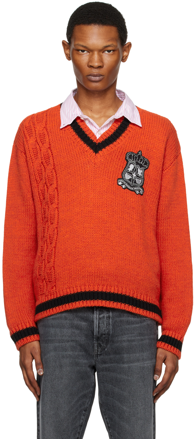 Thames Mmxx Orange Rathbone Ii Sweater In Orange, Black