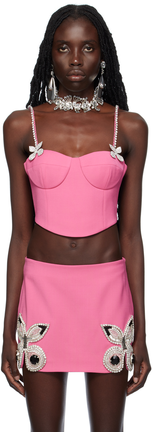 Pink Butterfly Crystal Bustier