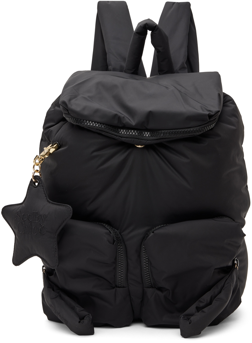 See by Chloé: Black Joy Rider Backpack | SSENSE Canada