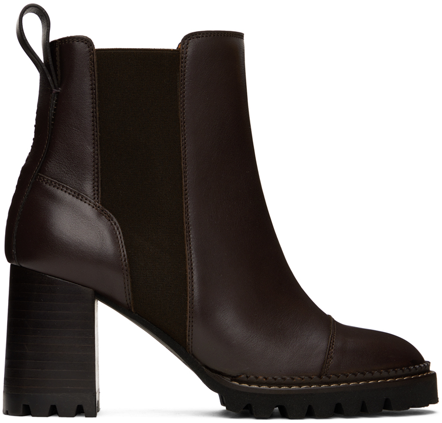 Shop See By Chloé Brown Mallory Chelsea Boots In 501 Dk Brown/elastic