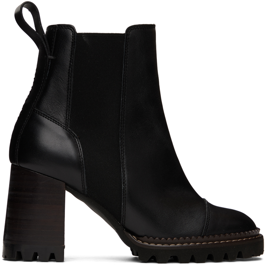 See By Chloé Black Mallory Chelsea Boots In 999 Black