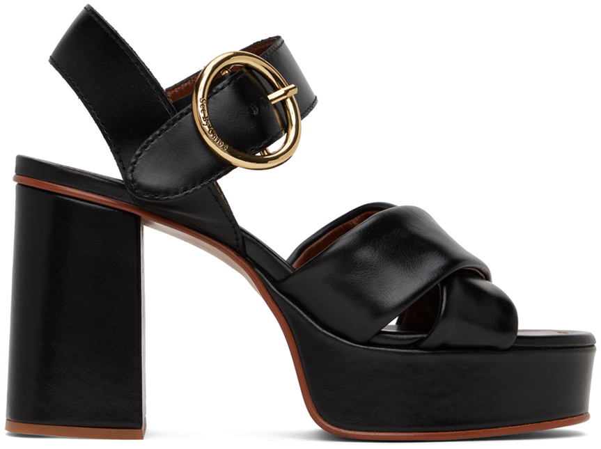 See By Chloé Black Lyna Sandals In 999 Black