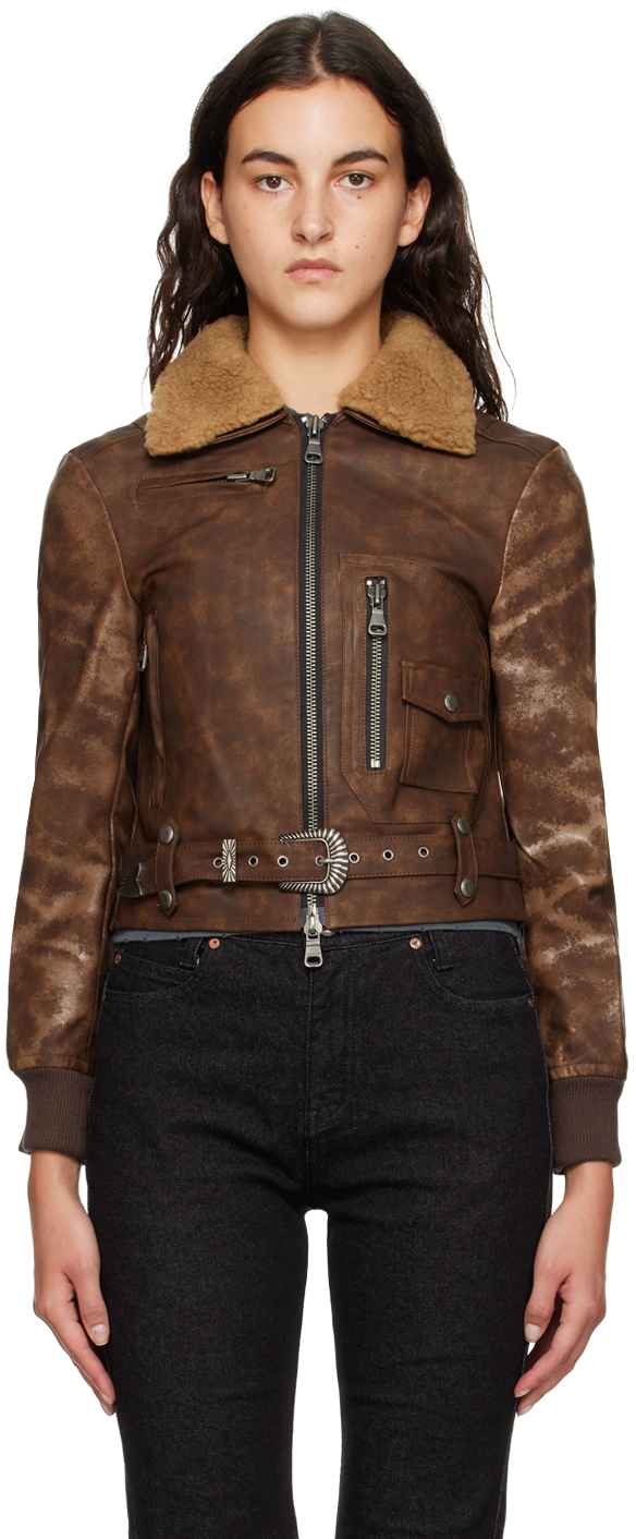 Brown Austin Faux-Leather Jacket